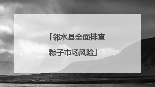 邻水县全面排查粽子市场风险