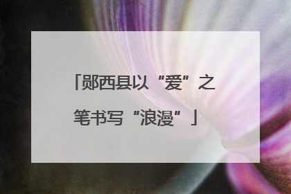 郧西县以“爱”之笔书写“浪漫”