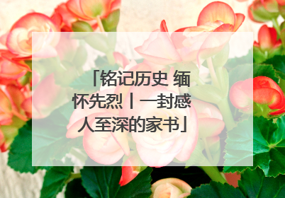铭记历史 缅怀先烈丨一封感人至深的家书