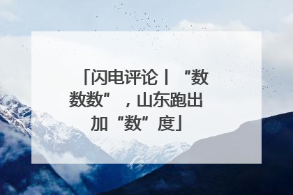 闪电评论丨“数数数”，山东跑出加“数”度