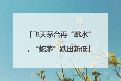 飞天茅台再“跳水”，“蛇茅”跌出新低