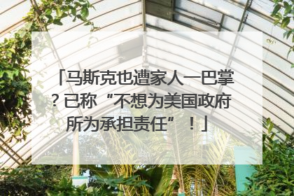 马斯克也遭家人一巴掌？已称“不想为美国政府所为承担责任”！