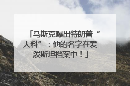 马斯克曝出特朗普“大料”：他的名字在爱泼斯坦档案中！