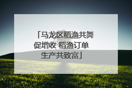 马龙区稻渔共舞促增收 稻渔订单生产共致富