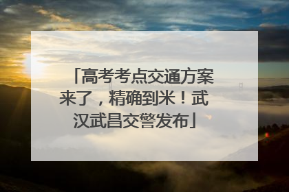高考考点交通方案来了，精确到米！武汉武昌交警发布
