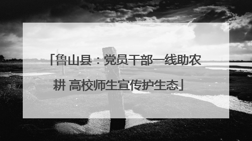 鲁山县：党员干部一线助农耕 高校师生宣传护生态