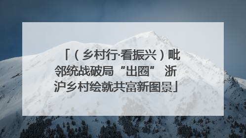 （乡村行·看振兴）毗邻统战破局“出圈” 浙沪乡村绘就共富新图景