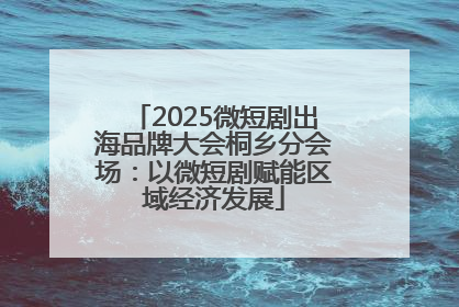 2025微短剧出海品牌大会桐乡分会场：以微短剧赋能区域经济发展