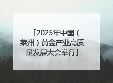 2025年中国（莱州）黄金产业高质量发展大会举行