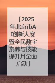 2025年北京市AI创新大赛暨全民数字素养与技能提升月全面启动