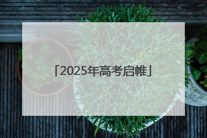 2025年高考启帷