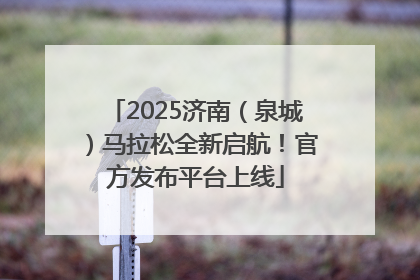 2025济南（泉城）马拉松全新启航！官方发布平台上线