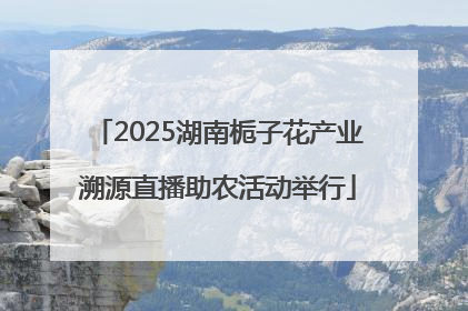 2025湖南栀子花产业溯源直播助农活动举行