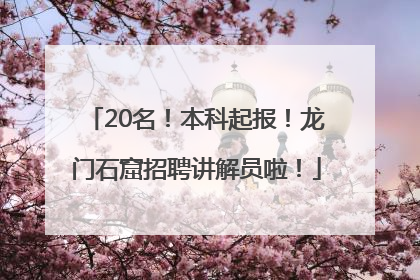 20名！本科起报！龙门石窟招聘讲解员啦！