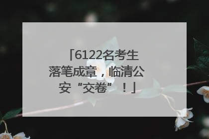 6122名考生落笔成章，临清公安“交卷”！
